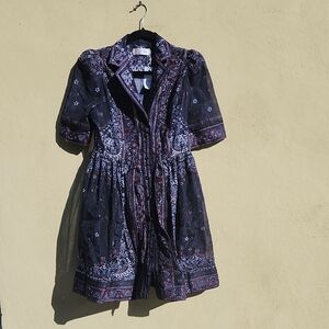 Zimmermann Black and Red Paisley Dress He lacks El Cinto.